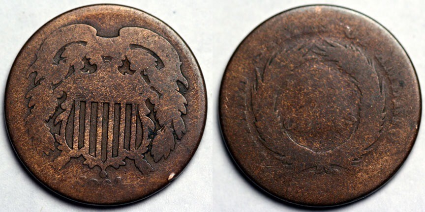 1864  Two Cent Piece