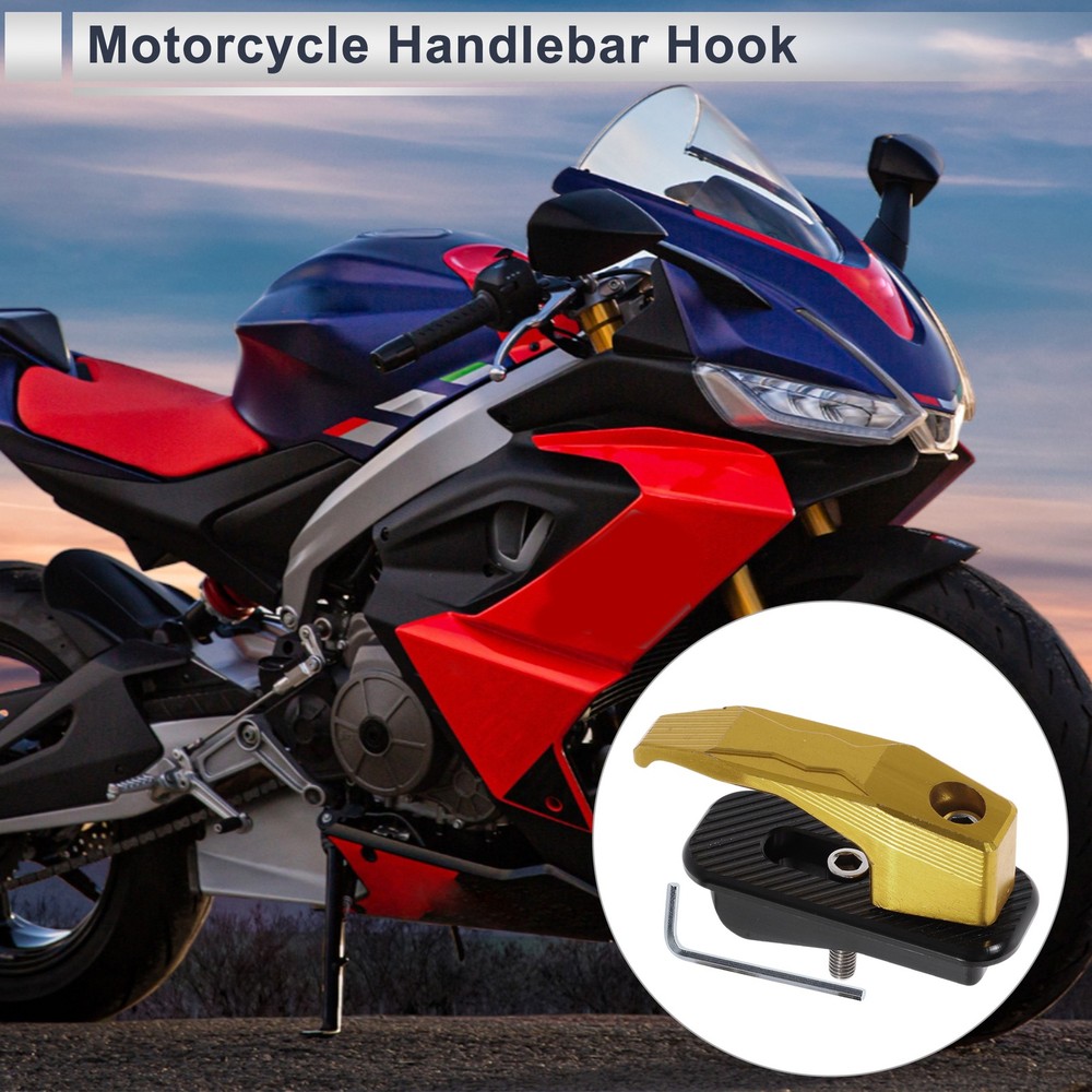 Alluper Alloy Motorcycle Hook for Minio Rectangular 1 Set Yellow