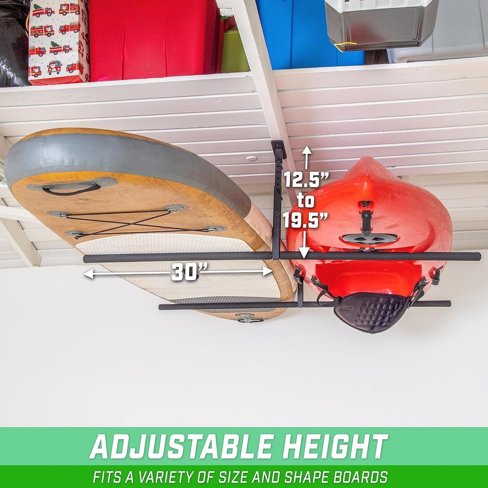 Kayak Rack Garage Ceiling Mount Adjustable Storage Hangers 2 Kayaks