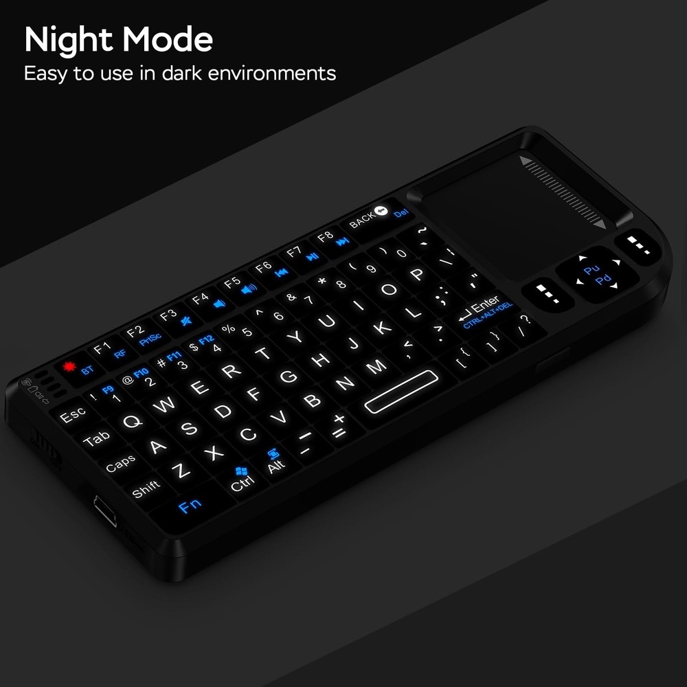 Mini Keyboard with Touchpad, Mini Bluetooth Keyboard, 2.4G Ultra-Thin Handhel...