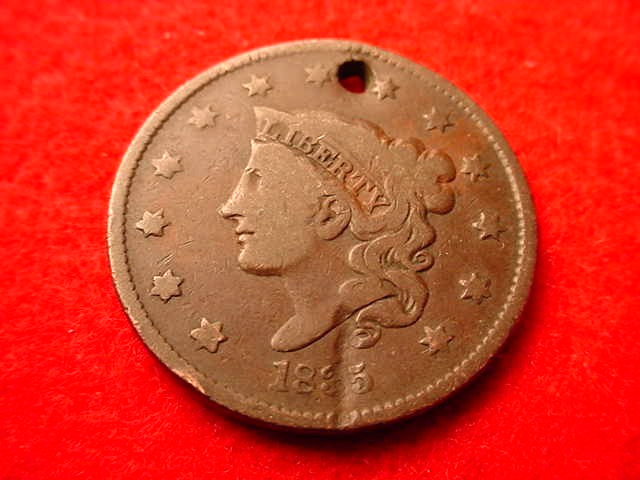 1835 CORONET HEAD LARGE CENT  COPPER COIN!   #Z-100