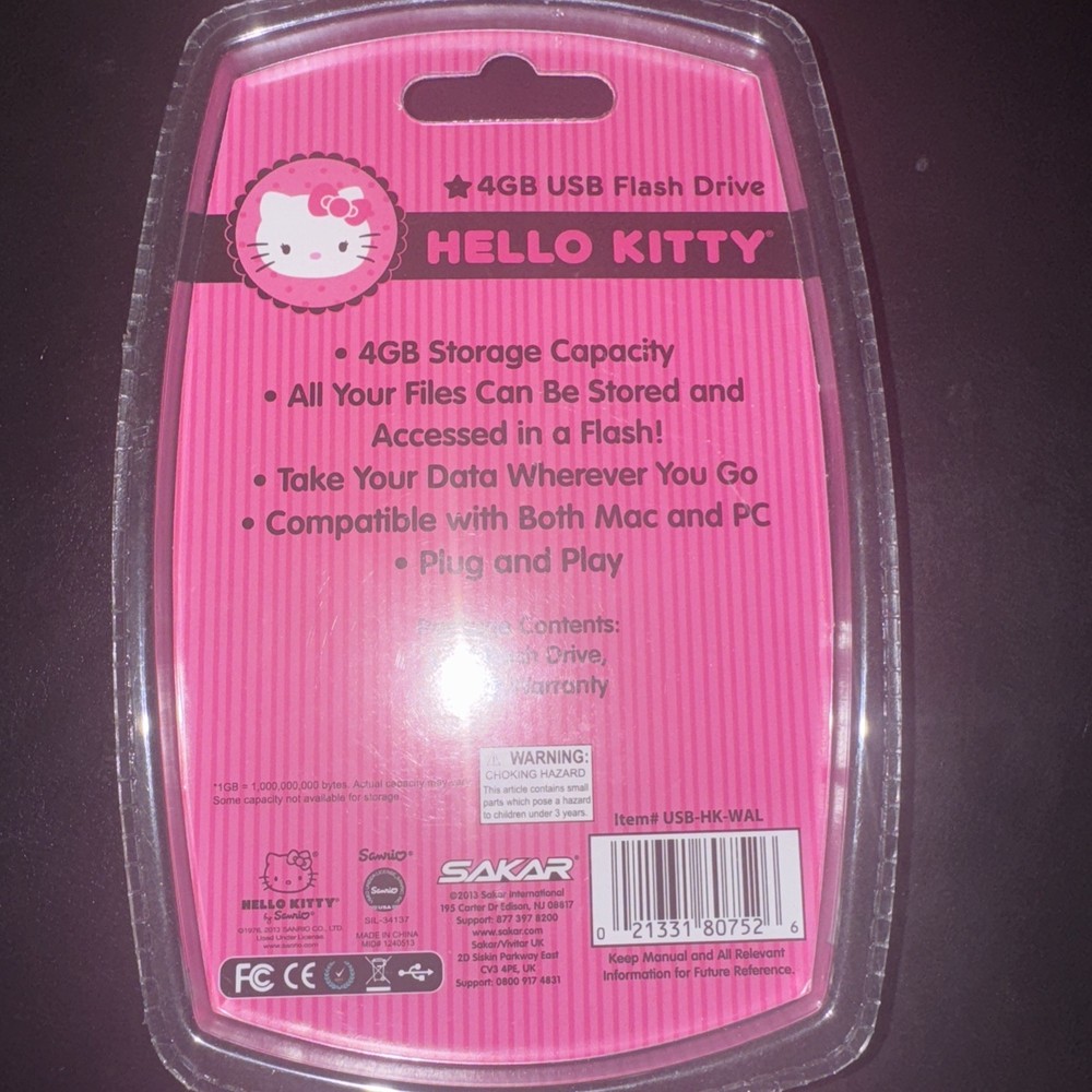 Hello Kitty 4GB USB Flash Drive Compatible With Both PC And Mac