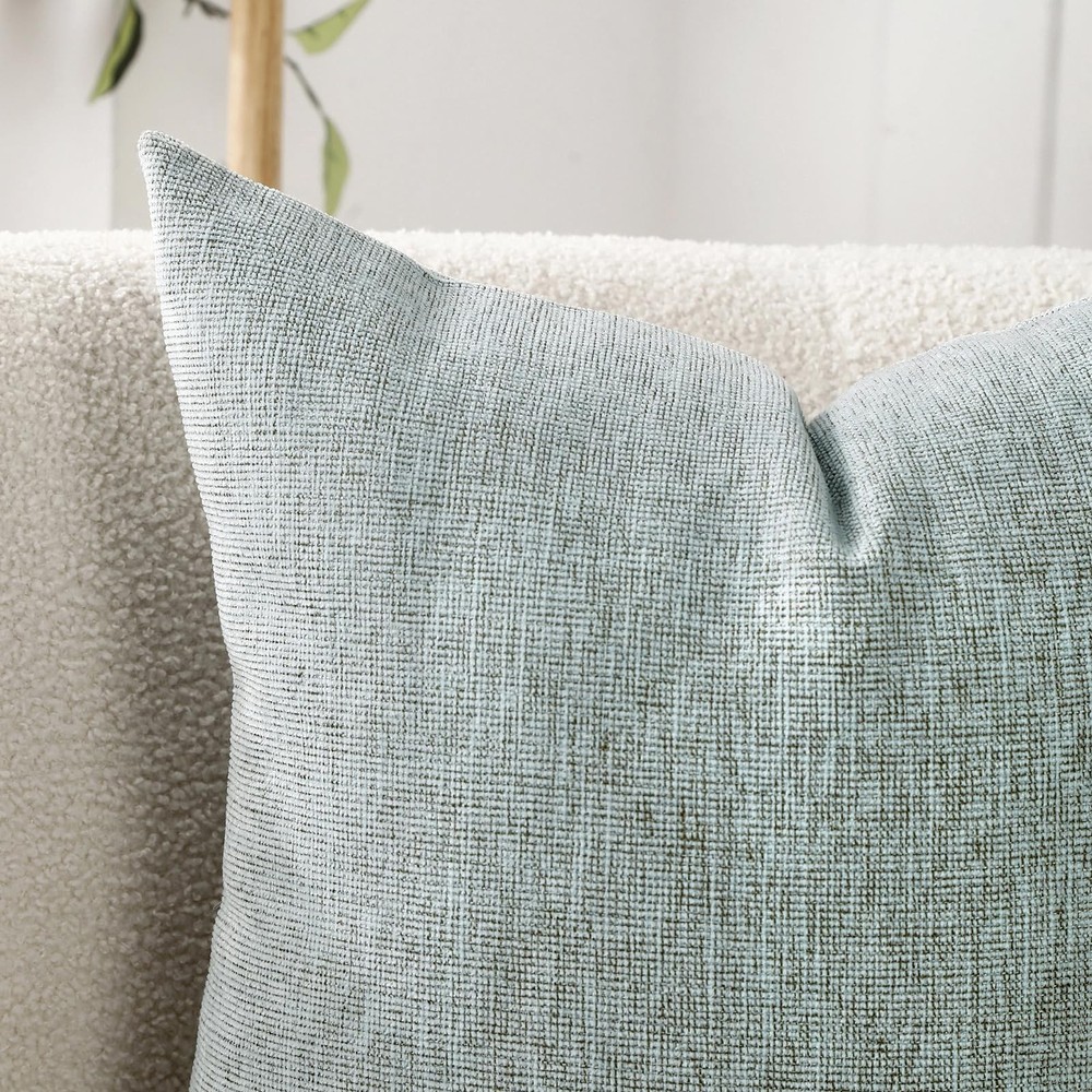 Jepeak Decorative Throw Pillow Covers Pack of 2 Chenille Cozy Modern Concise ...