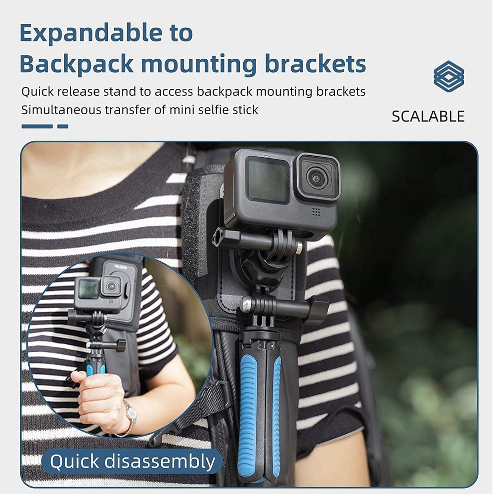 TELESIN 360 Backpack Mount Shoulder Strap Clip Holder 360