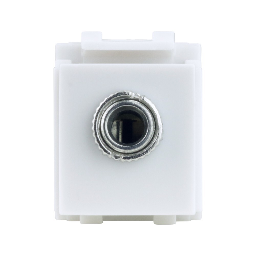 Construct Pro Keystone Jack 1/8-inch Stereo Mini Plug (White)
