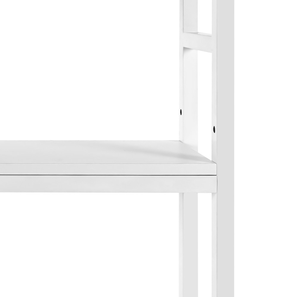 White Desktop Bookshelf Storage Organizer Computer Desk Shelf Display Rack