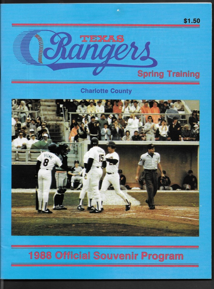 1988 TEXAS RANGERS SPRING TRAINING MAGAZINE PROGRAM  Ex-Mint