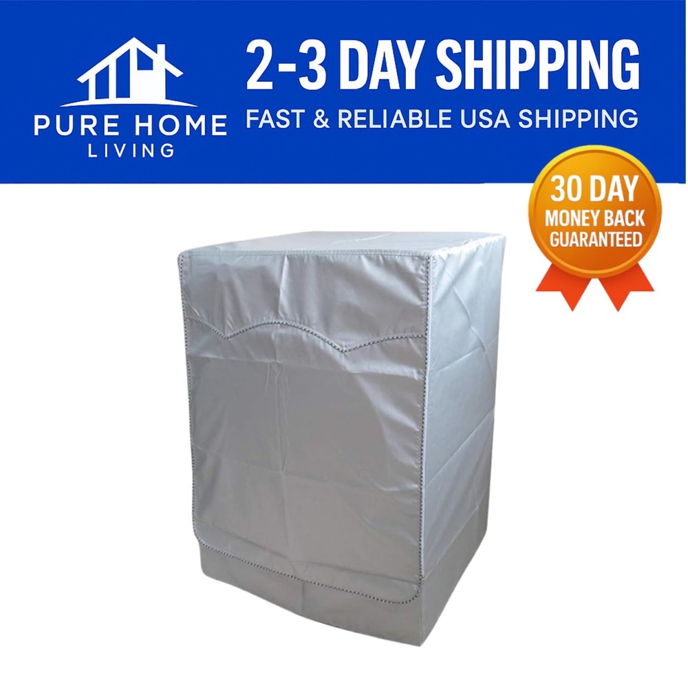 Durable Silver Washer/Dryer Cover - Waterproof, Dustproof, Easy Access Design