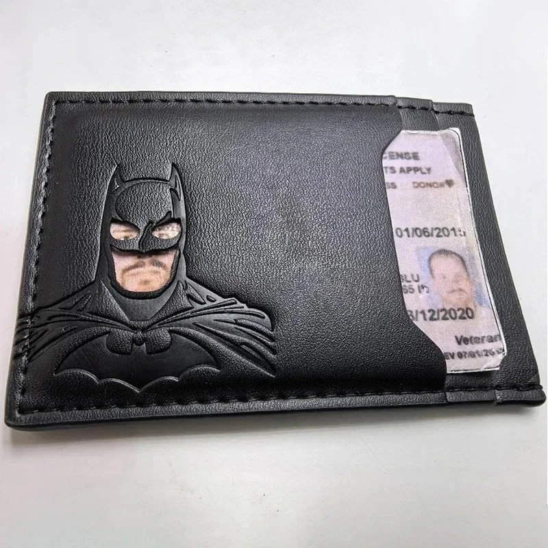 Personalized Leather Bat Wallet Superhero Mask Card Holder Hero ID Wallet
