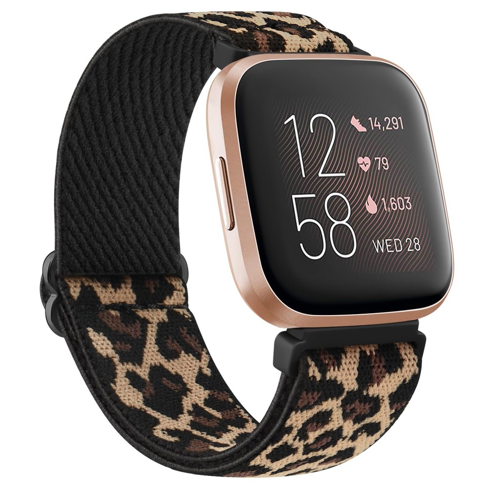 Elastic Band With Fitbit Versa 2 / Versa / Lite / SE , Adjustable Soft Stretc...