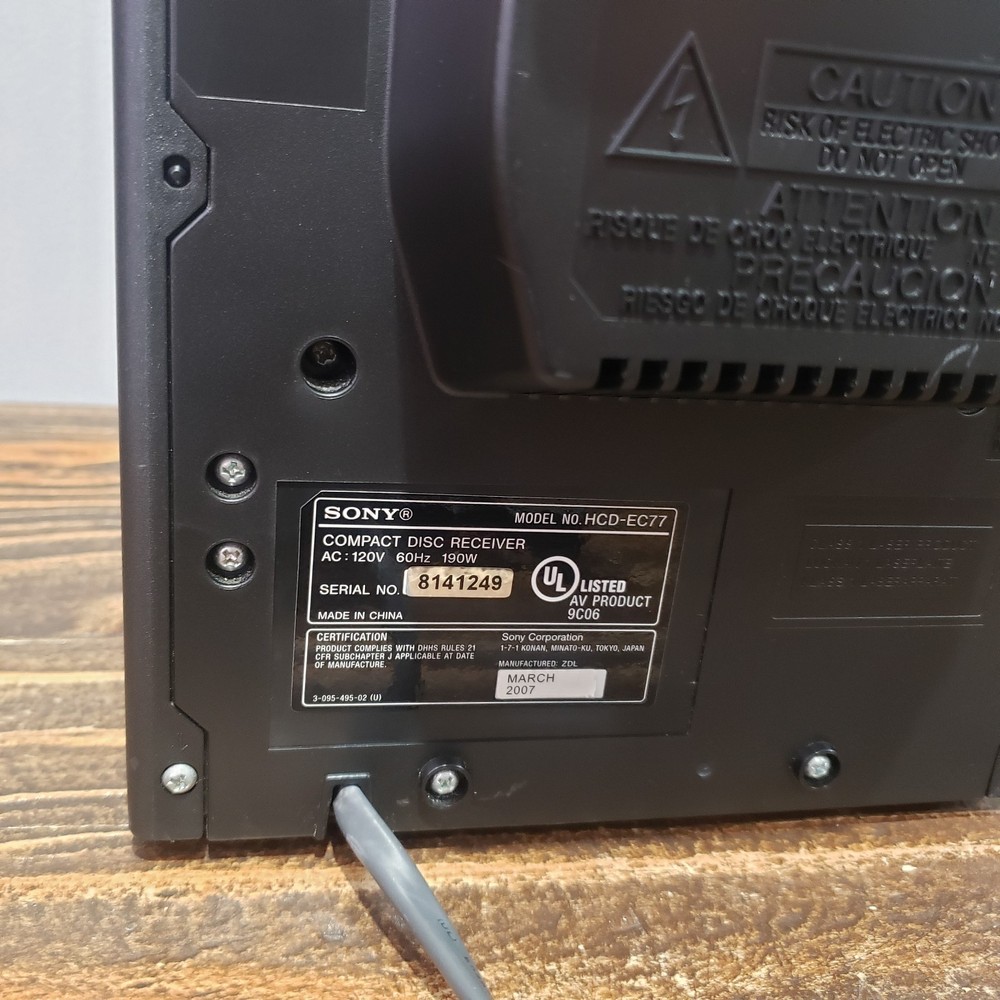 Sony MHC-EC77 3 CD Changer Mini Hi-Fi Component System Only Tested