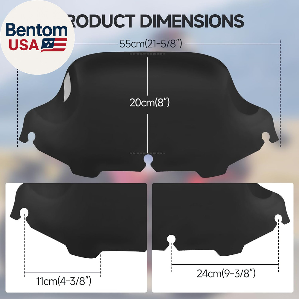 Motorcycle 8 Inch Windshield Windscreen Windshield Fit for 1996-2013 Harley Davi