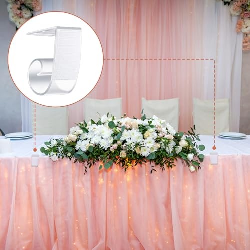 10 Pcs Table Skirt Clips: Clear Plastic Oval Tablecloth Holders for