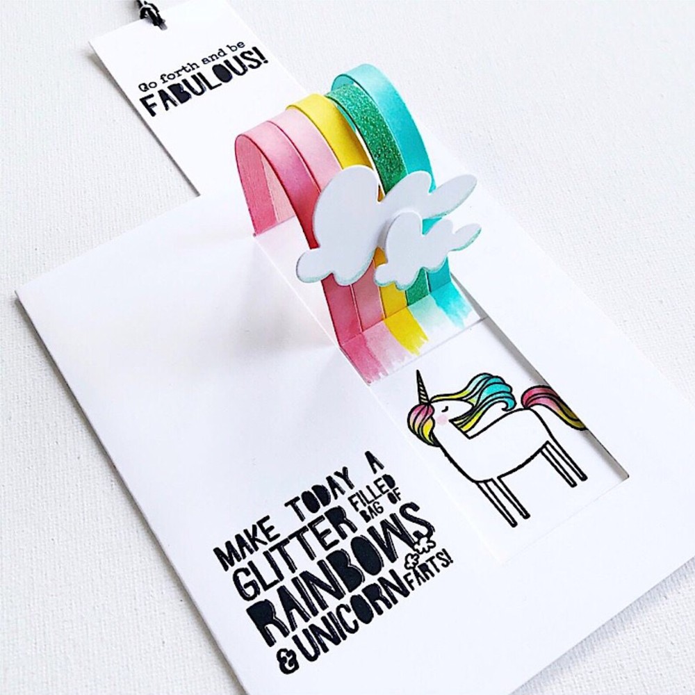 Rainbow Slider Cutting Dies – Interactive Card Clouds Star St. Patrick’s Day +