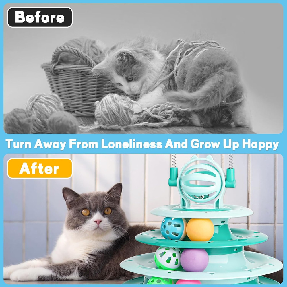 Cat Toy Interactive Pet Plaything for Indoor Kitten Interactive Kitty Puzzle Bal