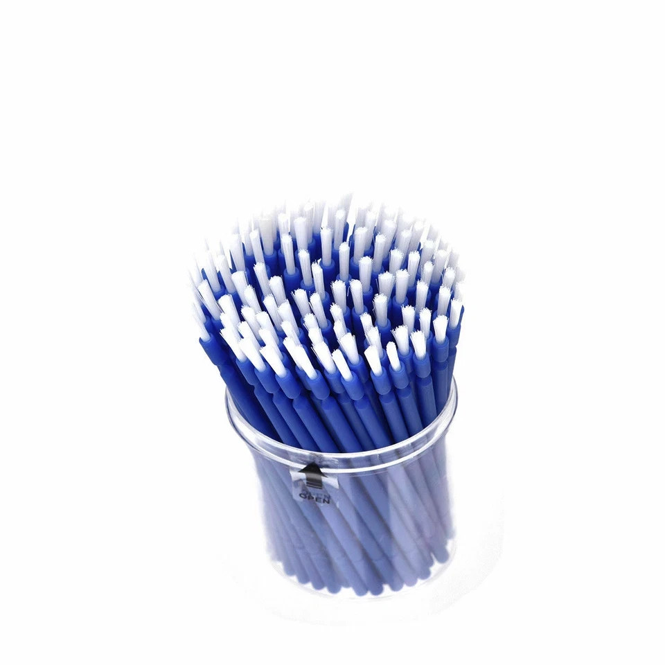 1000Pcs Dental Disposable Micro Brush Bendable Applicator Tips Long Handle Blue