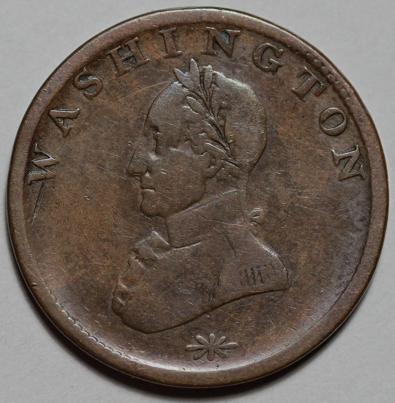 Undated Washington Double Head Colonial Cent