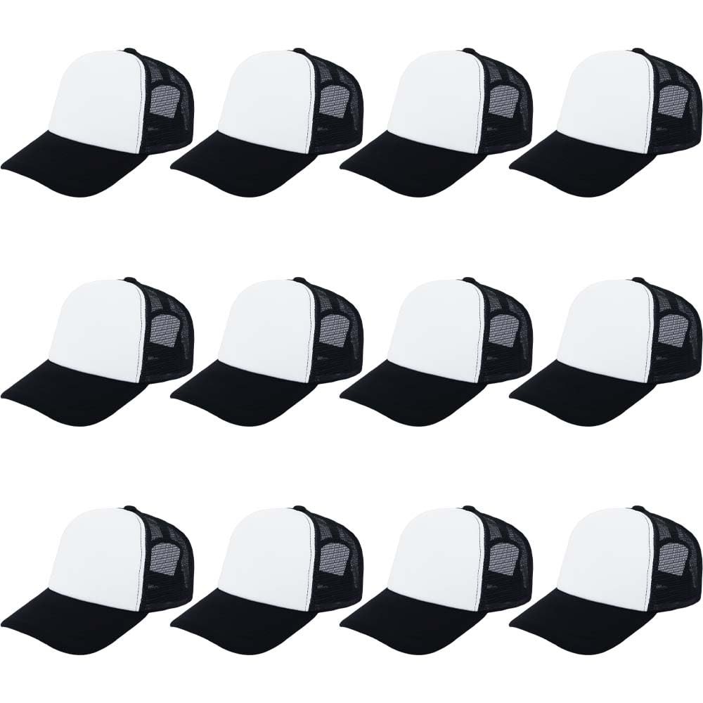 ZH 12 Blank Sublimation Trucker Hats Mesh Baseball Cap Polyester Adjustable Bulk