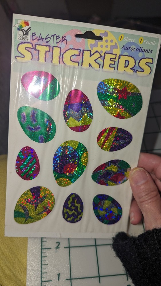 Vintage Stickers Easter Eggs Prism Paper Magic Group 1 sheet New In Pack