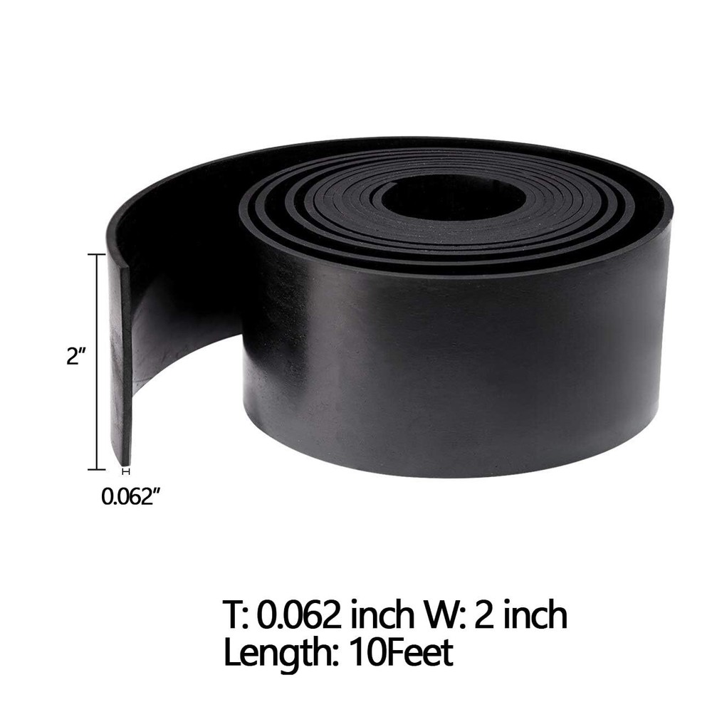 Solid Neoprene Rubber Strips Roll 1/16 .062 inch Thick X 2 inch Wide X 10 Fee...