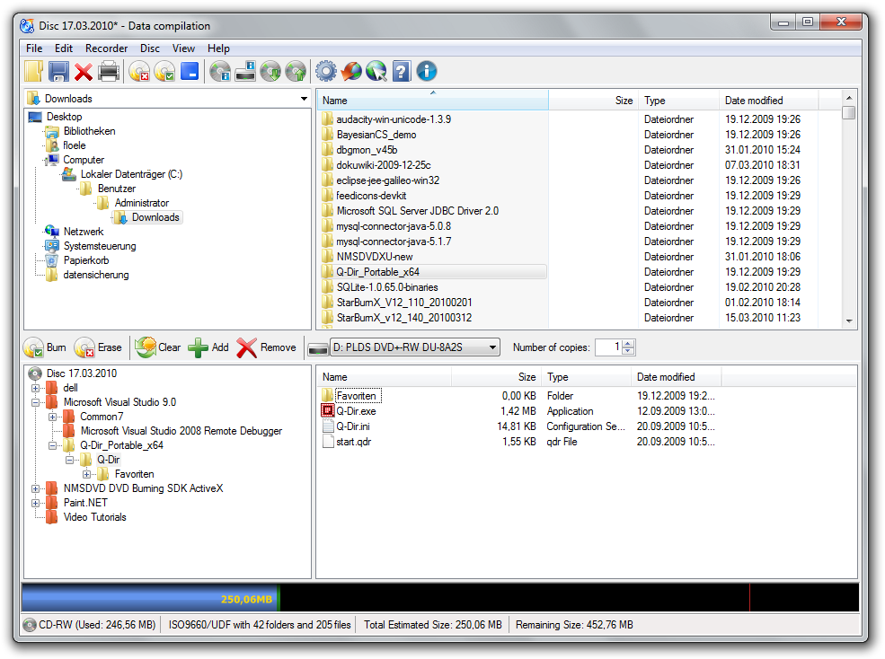 CDBurnerXP CD DVD burning software for Windows