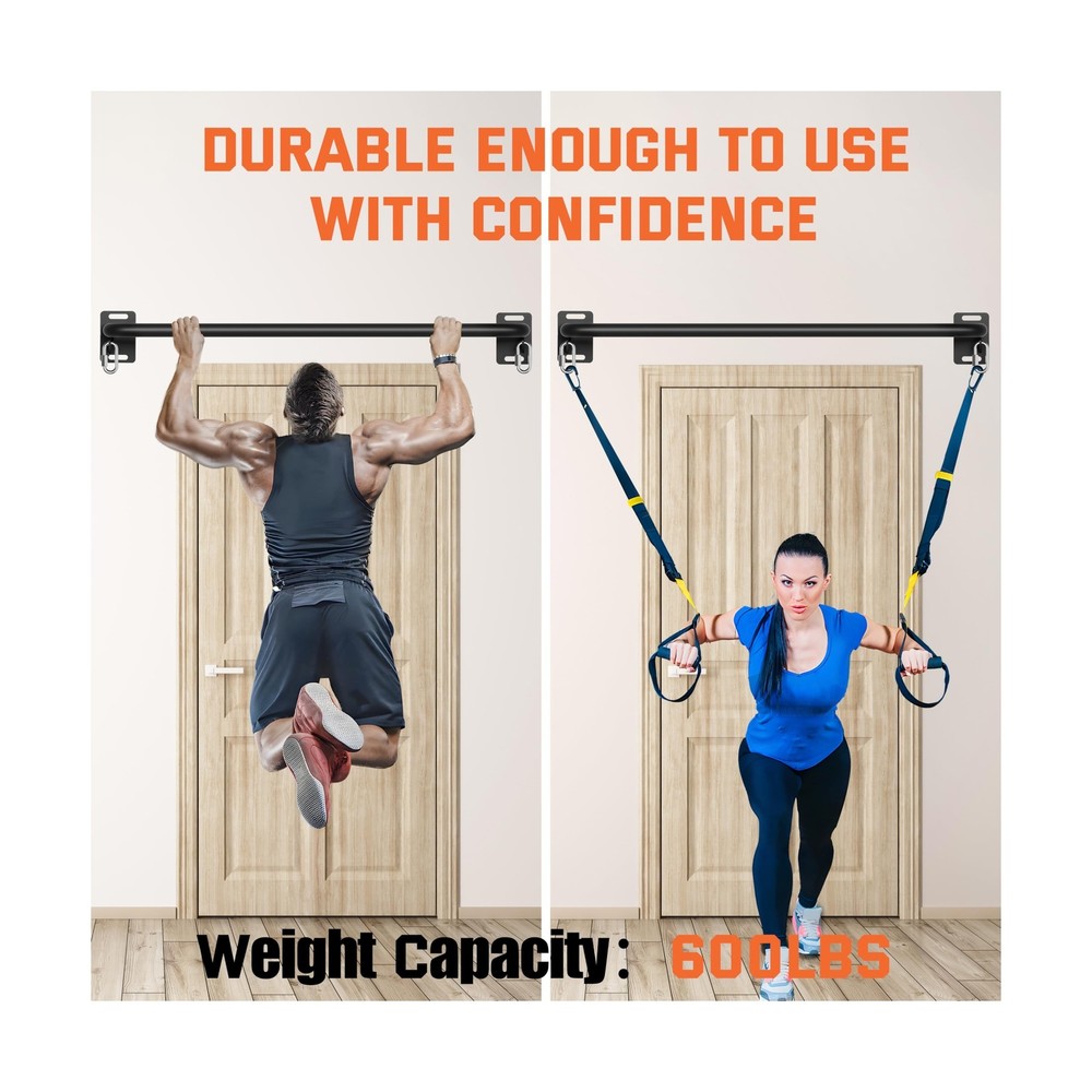36" Heavy Duty Pull Up Bar Wall/Joist Mounted, 600 LB Capacity, Mul... Fast Ship