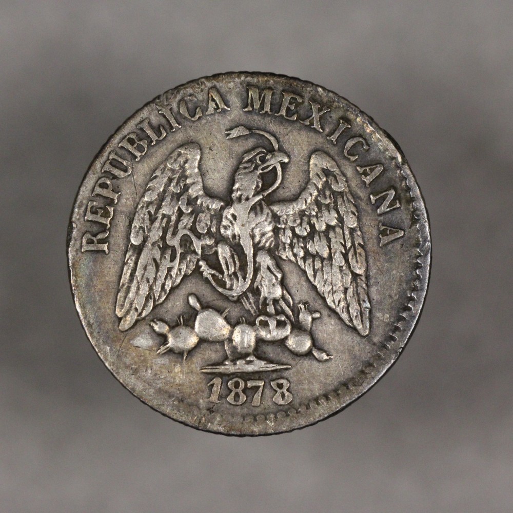 1878 Go S Mexico Silver 5 Centavos