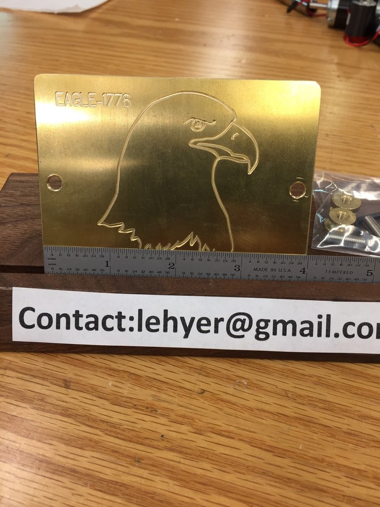 HUGE NORTH AMERICAN BALD EAGLE SOLID BRASS ENGRAVING PLATE FOR NEW HERMES
