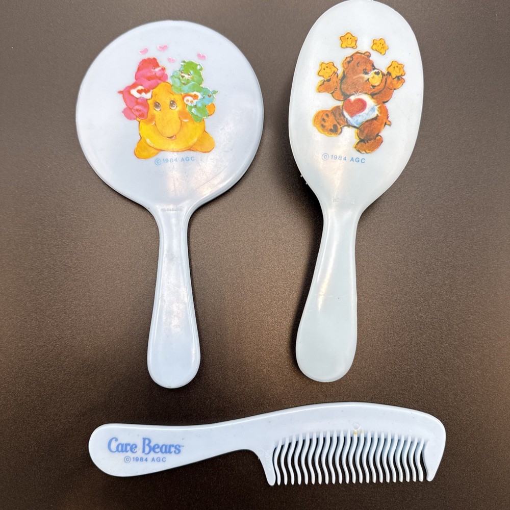 Care Bears 1984 AGC Mirror Brush Comb Set