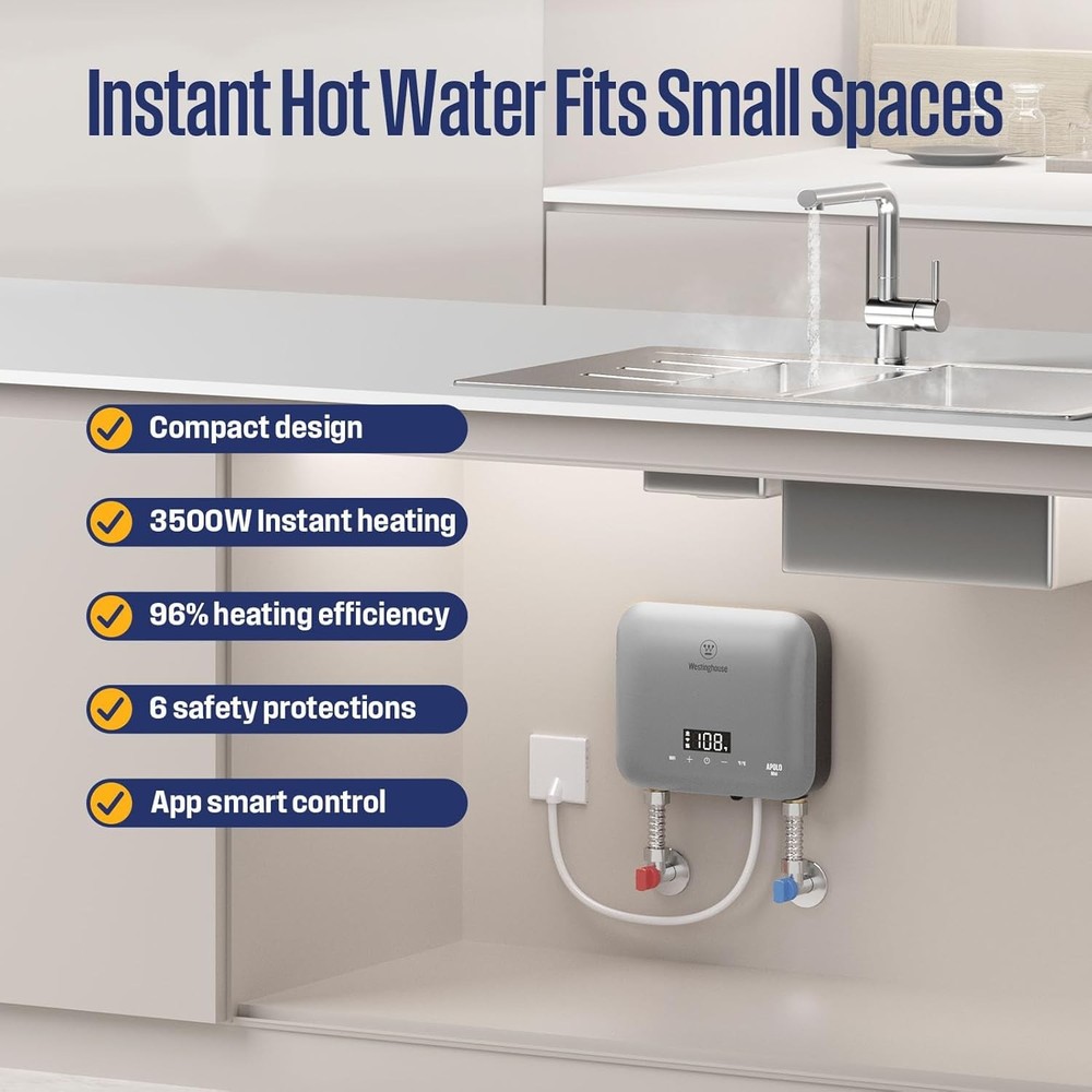 Westinghouse 3.5kW Tankless Water Heater Electric Smart with WiFi & Amazon Alexa