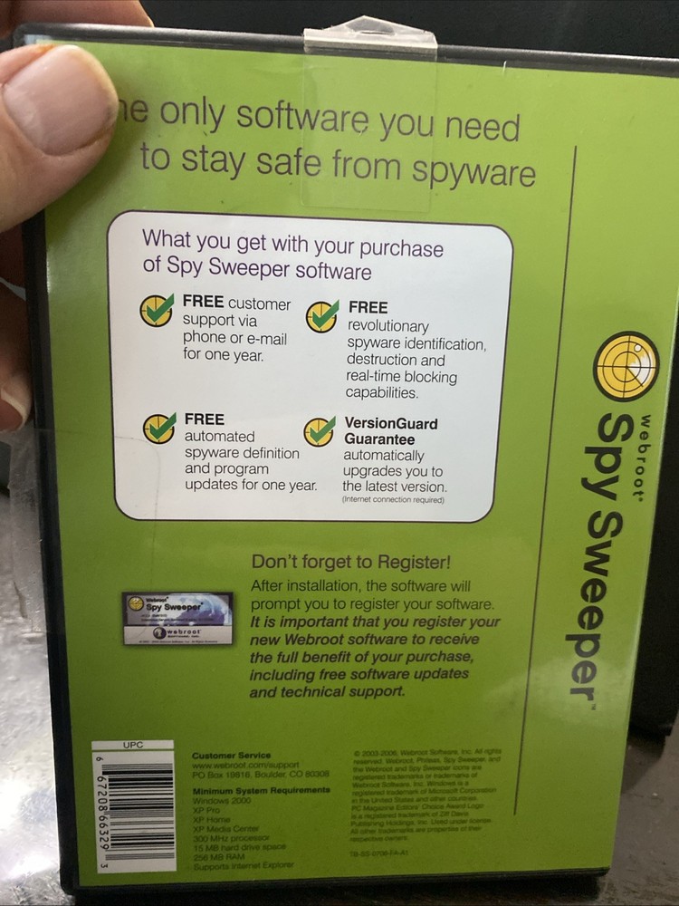 Webroot Spy Sweeper 2004 PC Software CD-ROM Windows 98/2000/XP --