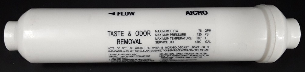 Watts AICRO Inline GAC Filter / RO Post Filter 1/4 FNPT Connection