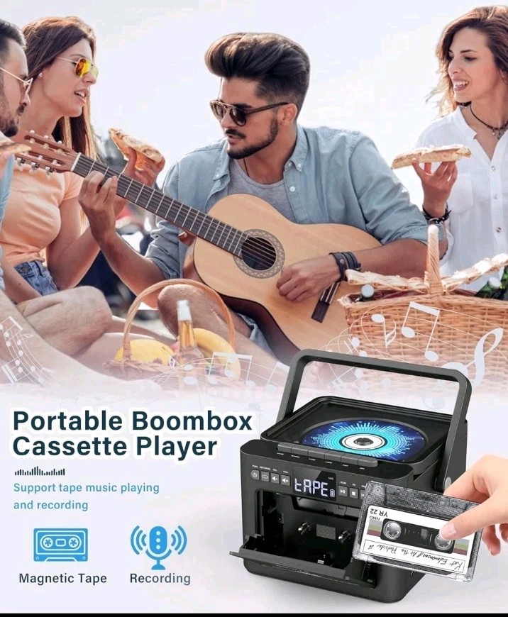 Portable Compact Disc Player & Cassette Recorder Model CD-W16 Bluetooth