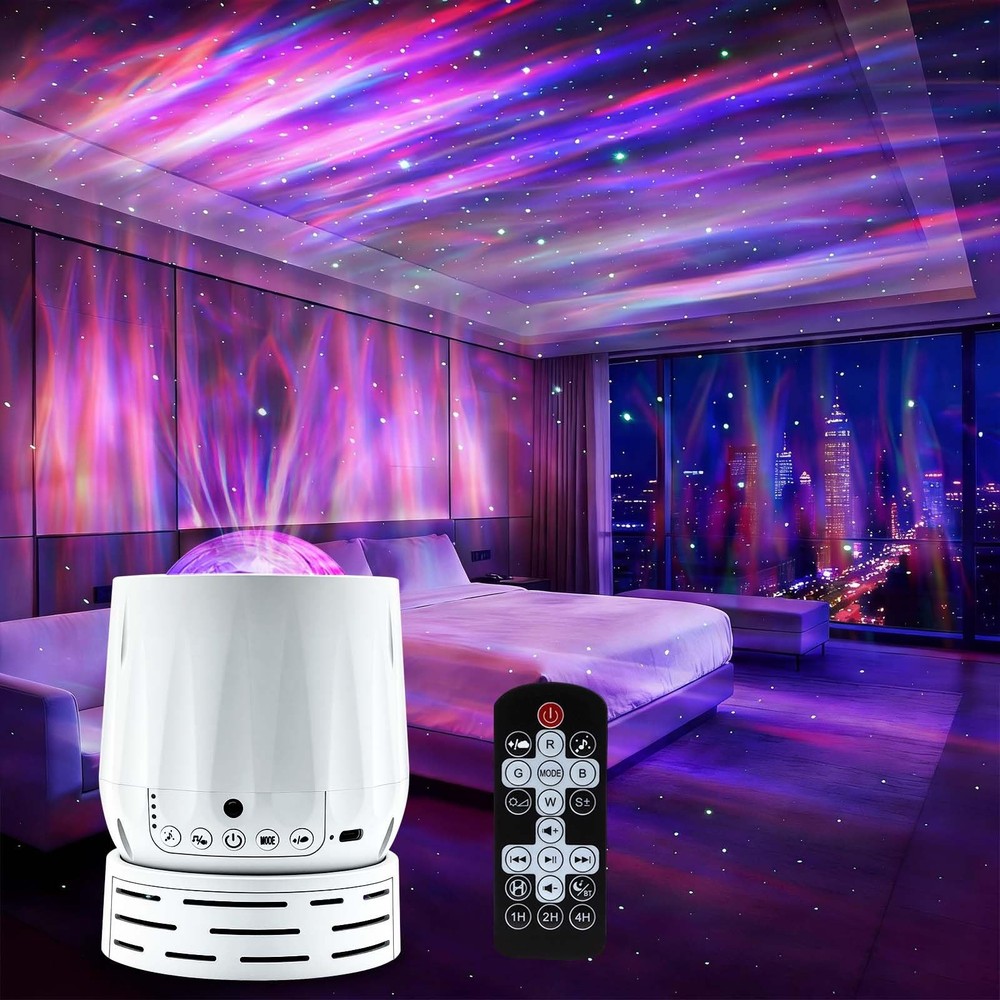 Northern Lights Projector Galaxy Projector,with Bluetooth Speaker and White N...