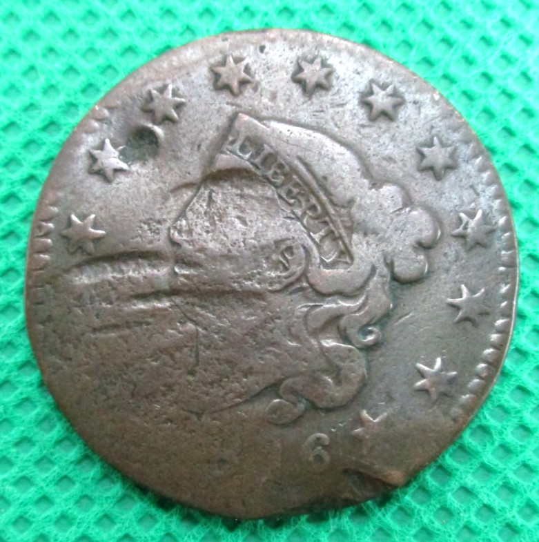 1816 CORONET HEAD ONE CENT Coin!!
