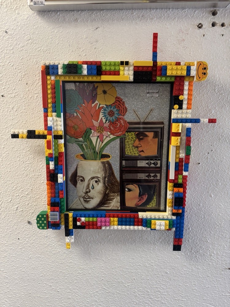 Custom made collage art in Lego brick Frame