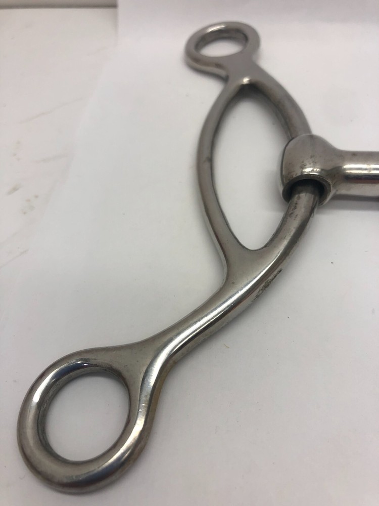 Copper Roller Training Snaffle Bit 5" mouth 7" Stainless Steel Cheeks