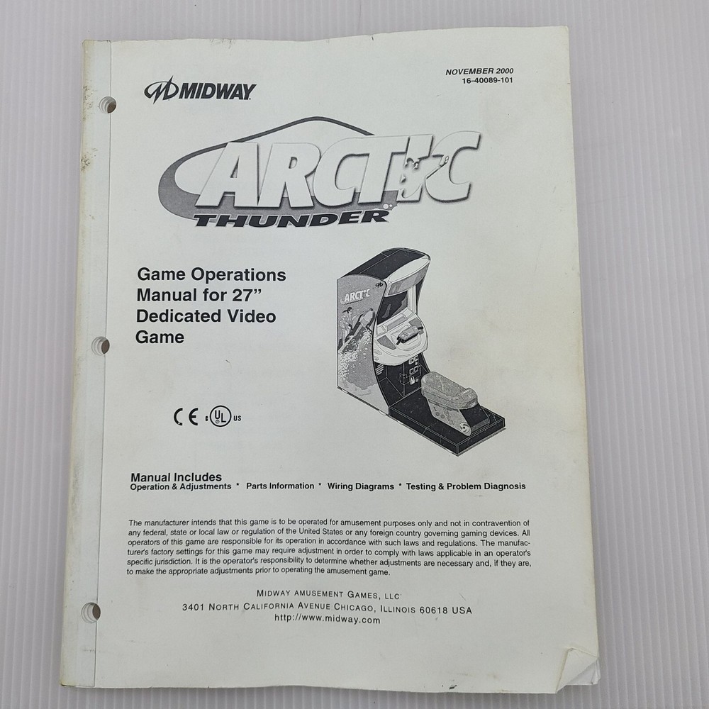 Arctic Thunder arcade owner's manual