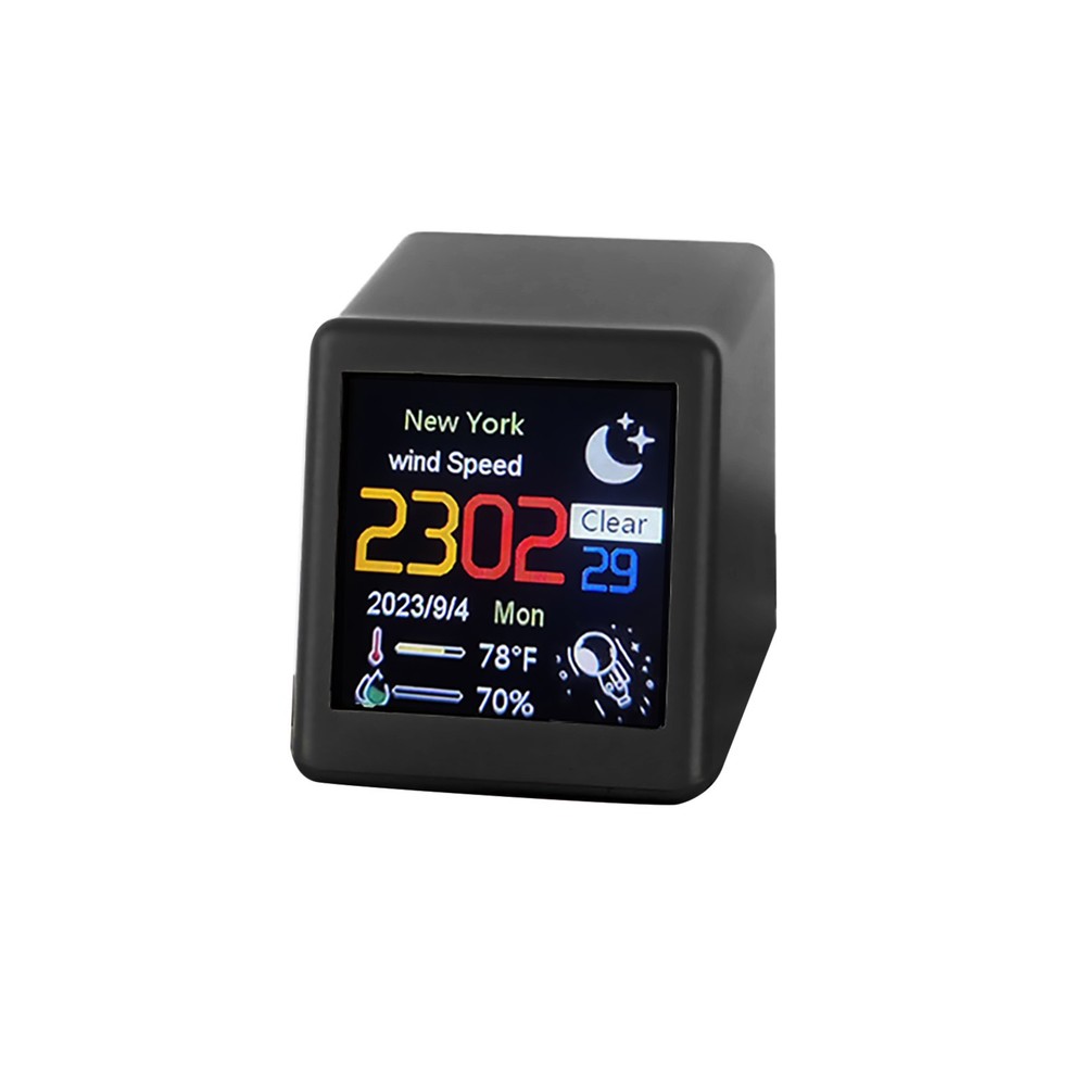 Smart Clock WIFI Weather Clock Screen Temperature&Humidity Desktop Decor Gift