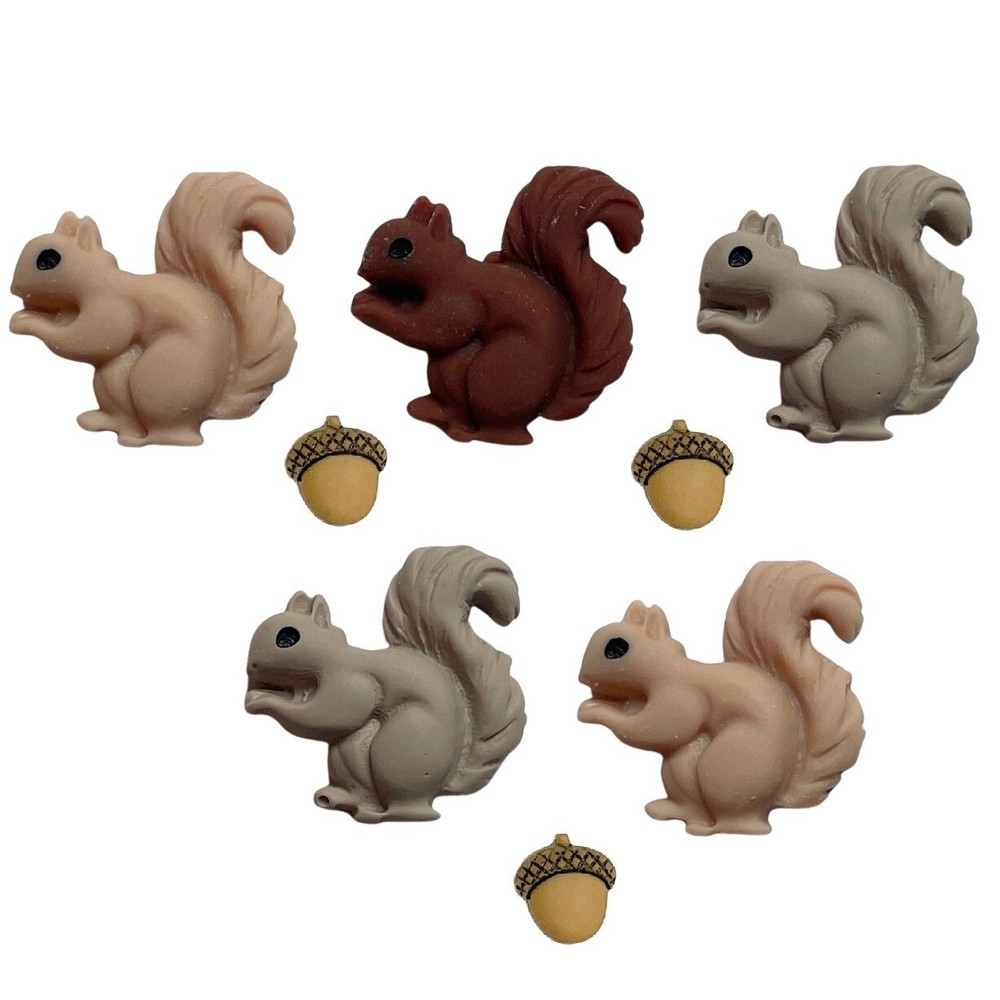 Squirrel Outing - Shelly's Buttons - Flat Back Autumn / Fall - Craft Scrap Sew