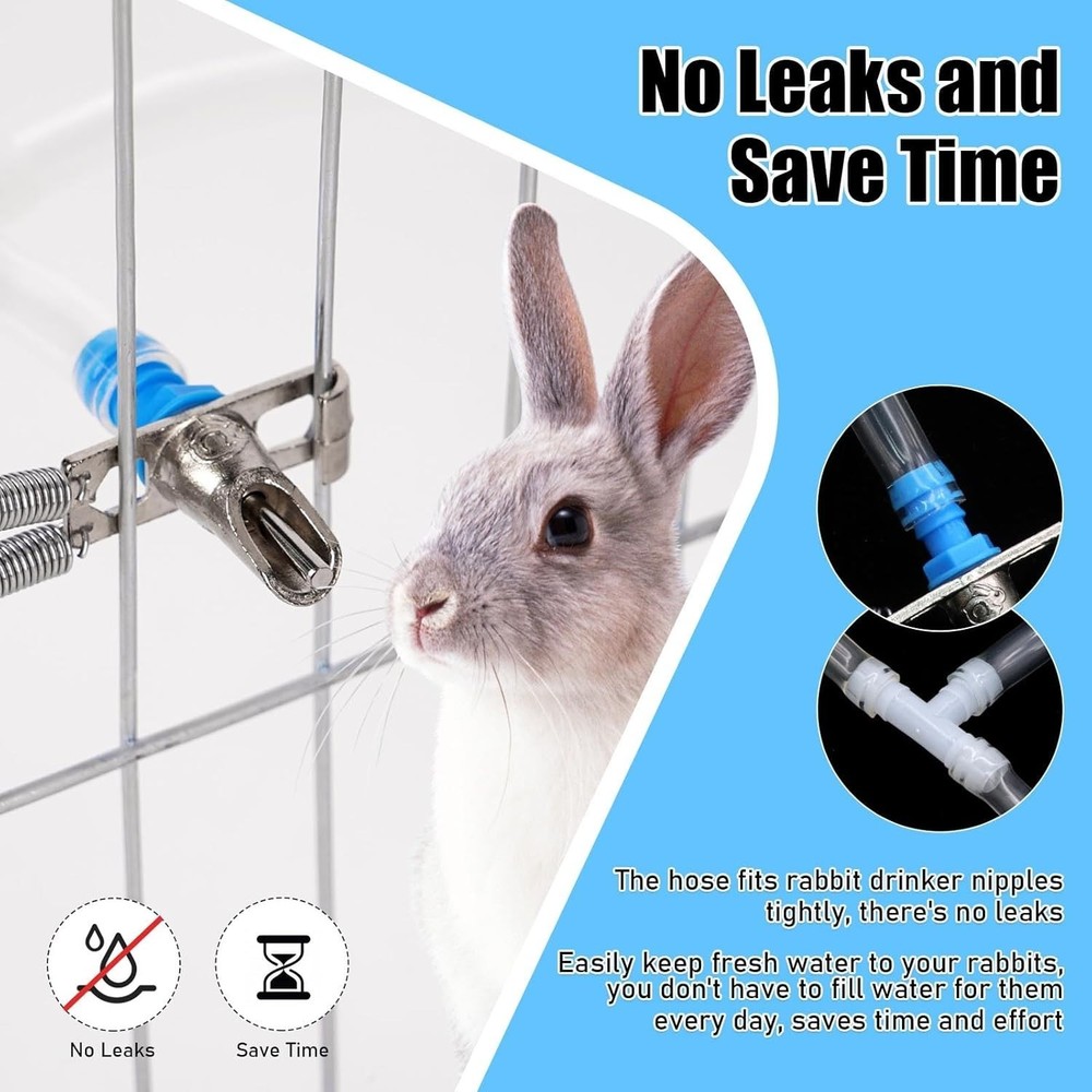 Automatic Rabbit Watering System, Rabbit Waterer Kit System Gravity Fed Inclu...