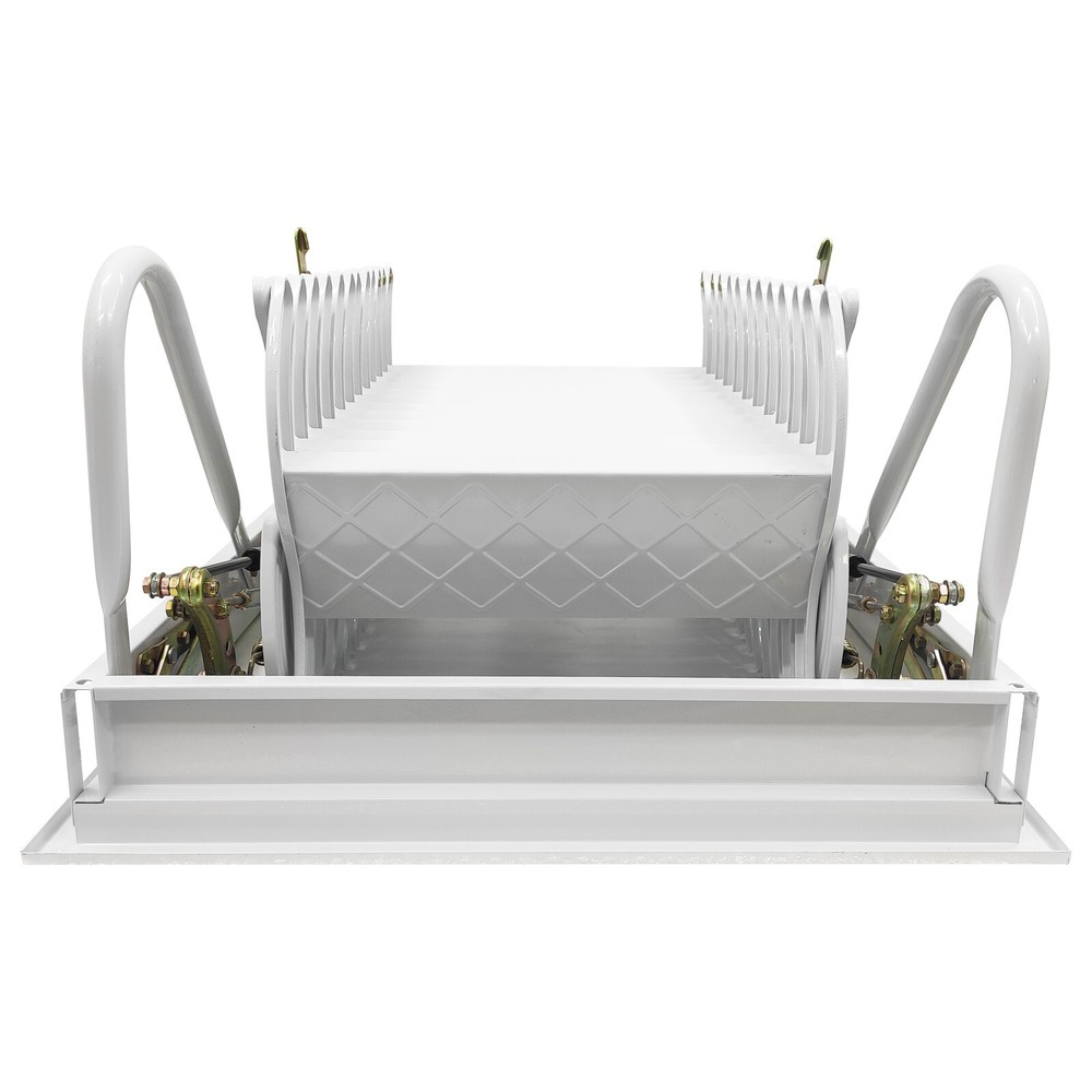 9.8ft Hidden Telescopic Folding Ladder White Attic Pull Down Ceiling stairs