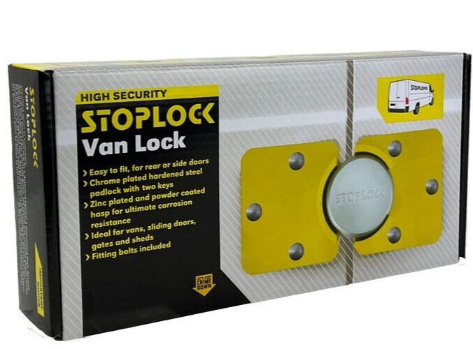 Stoplock Security Van Door Lock Yellow Anti-Theft Rear Side Hasp Pad Lock