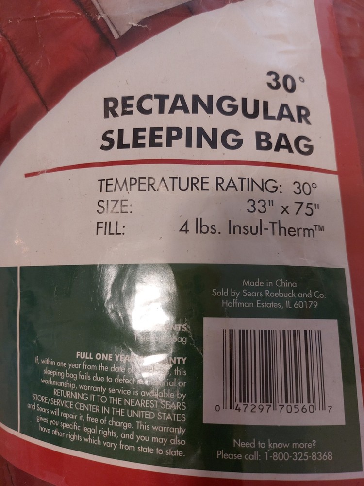 Sir Edmund Hillary Sears Sleeping Bag New