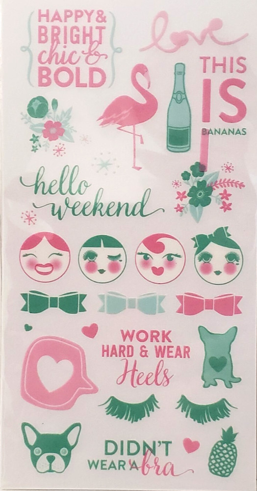 RECOLLECTIONS Planner Accessories Rub-Ons - HELLO WEEKEND - 54 pcs