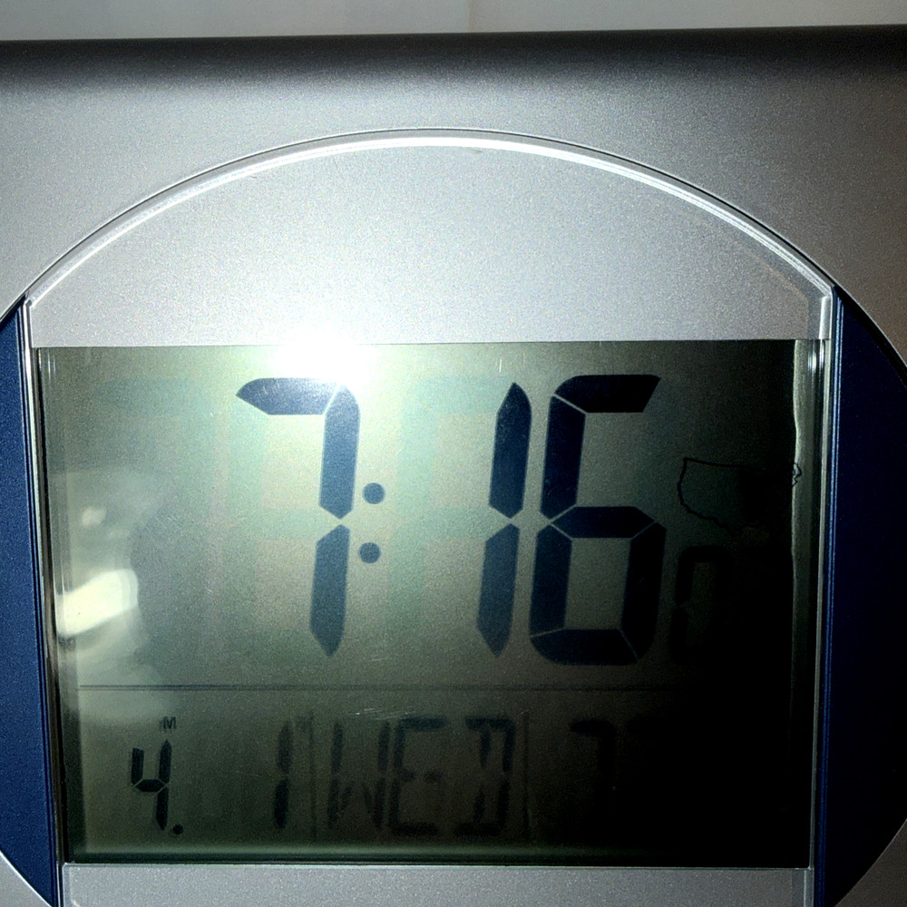5 in 1 Large LCD Atomic Clock MCM style