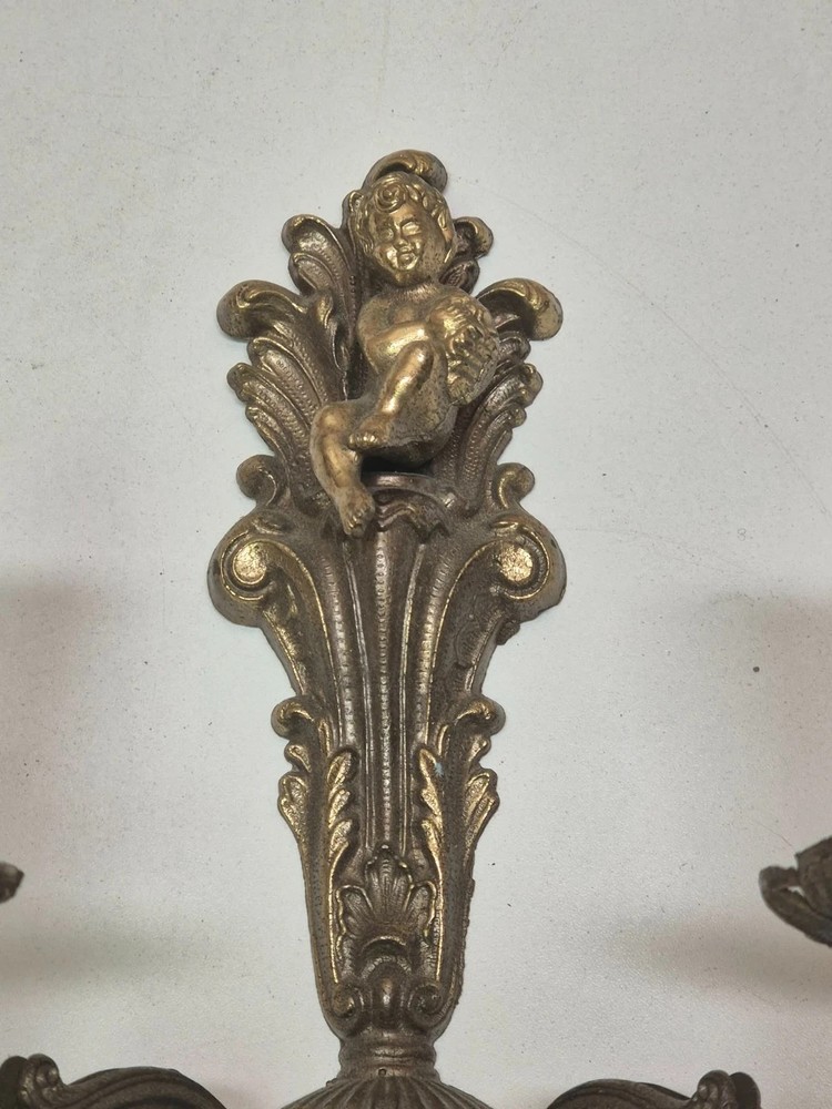 Vintage Gilded Brass Sconce Decorative Rococo Style Untested