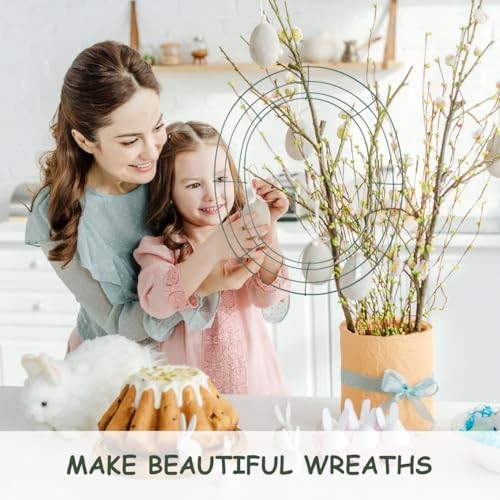 3 Pcs Easter Wire Wreath Frame: 12 Inch Easter Egg Metal Wreath Form for DIY