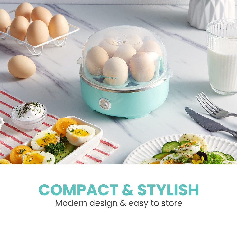Egg Cooker Electric 7-Egg Capacity, Soft, Medium, Hard-Boiled Egg Cooker with