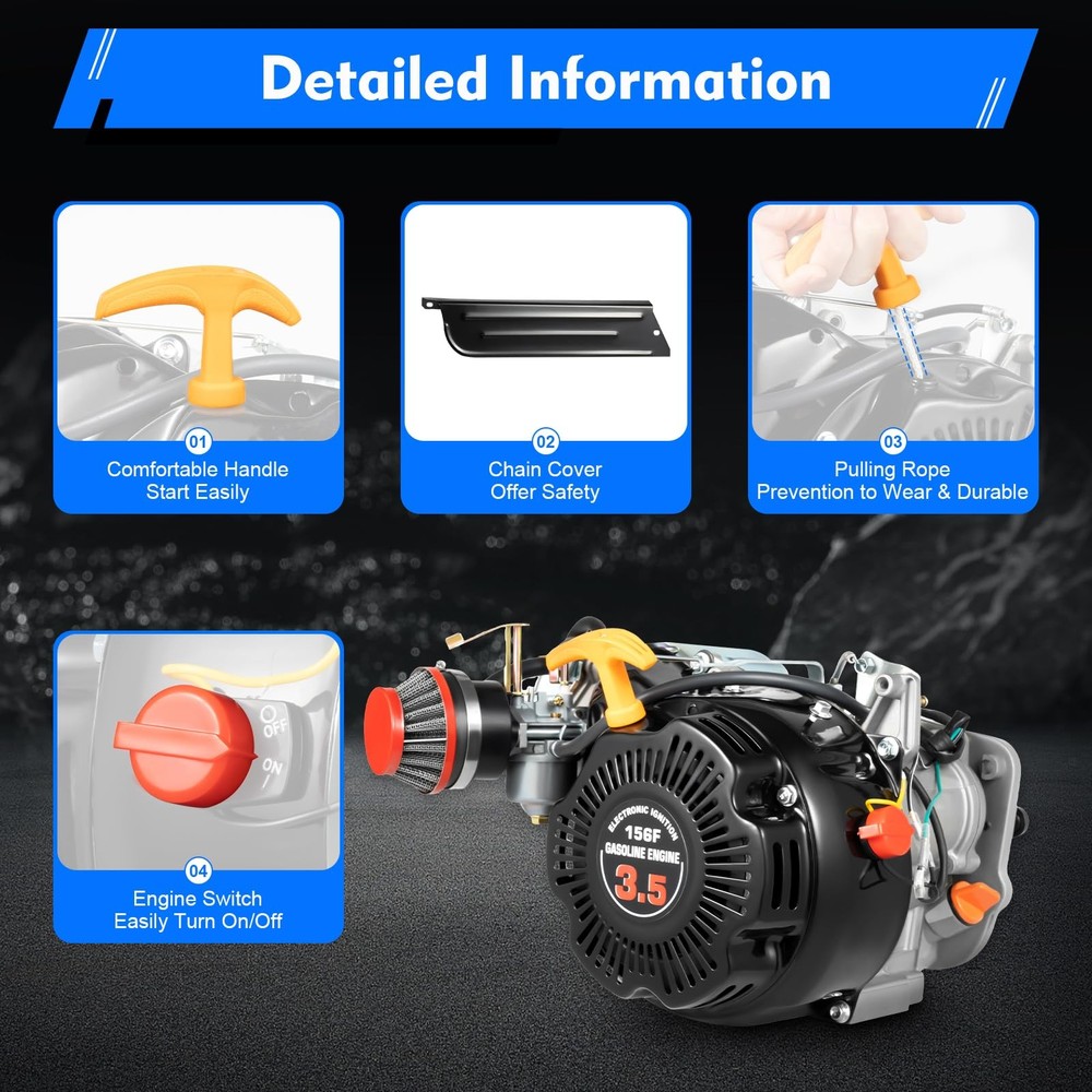 100cc 4 Stroke Bicycle Engine Kit Belt Drive Conversion for Large Frame Bikes